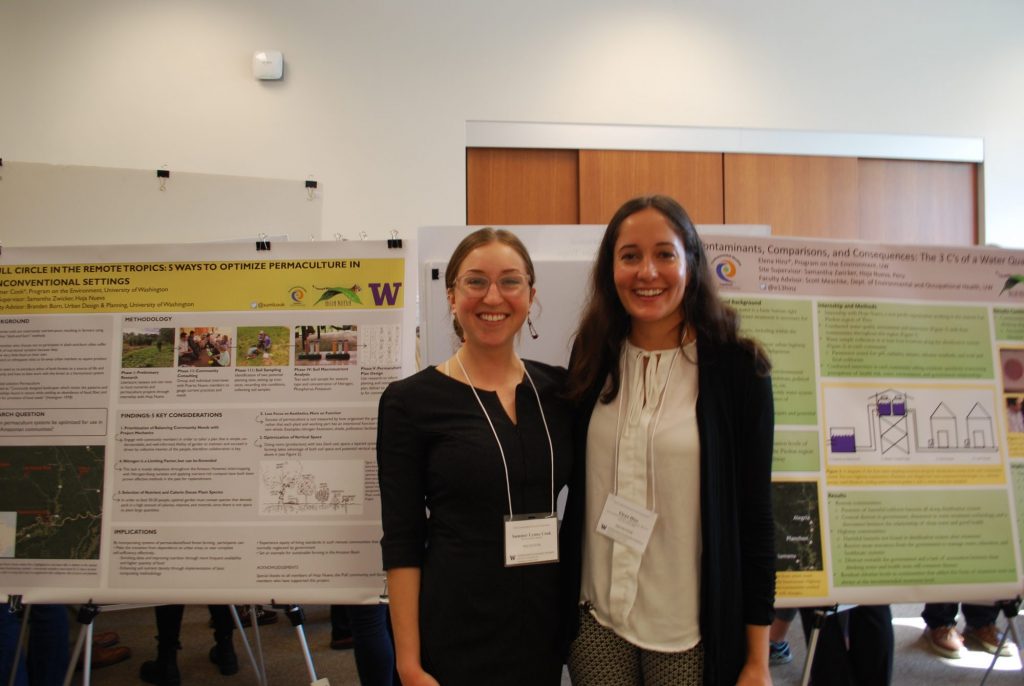 Summer Cook and Elena Hinz at the 2018 Undergraduate Research Symposium with their Capstone posters.