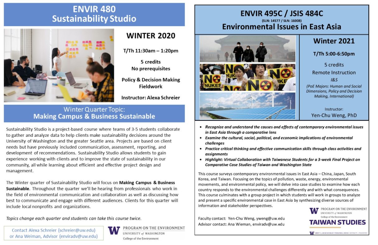 Program on the Environment » Featured Winter 2021 Courses